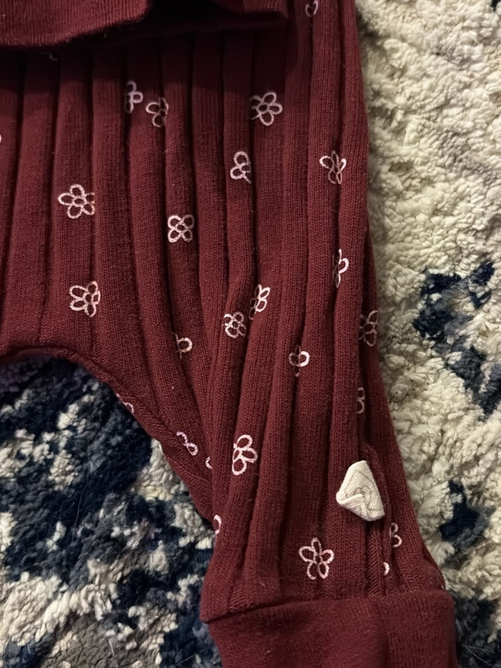 Kids Ribbed Two-Piece Set in Deep Maroon - Picture 4 of 6
